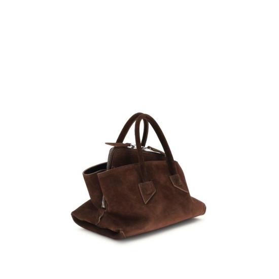26FW 디 아티코 토트백 Attico La Passeggiata 미니 스웨이드 숄더백 브라운 - THE ATTICO