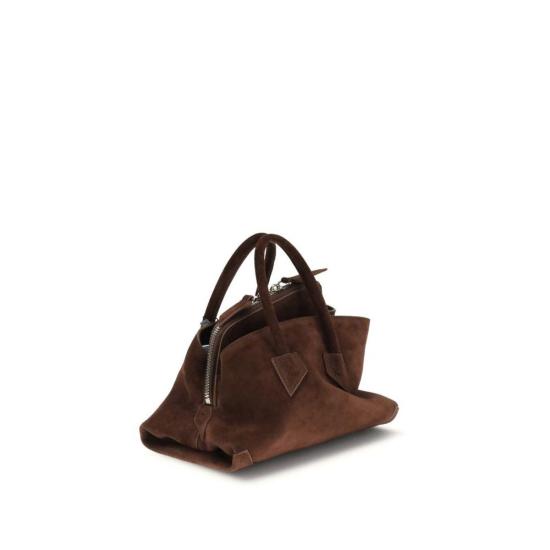 26FW 디 아티코 토트백 Attico La Passeggiata 미니 스웨이드 숄더백 브라운 - THE ATTICO