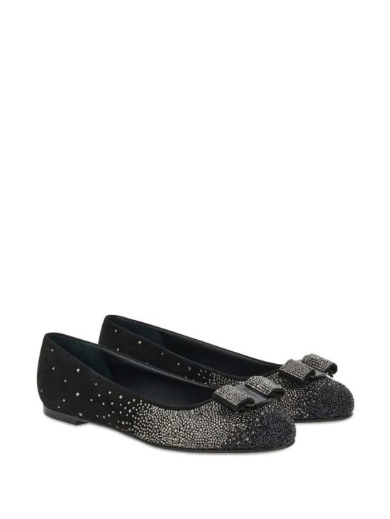  살바토레 페라가모 플랫 슈즈 페라가모 바라 보우 발레리나 슈즈 블랙 - SALVATORE FERRAGAMO