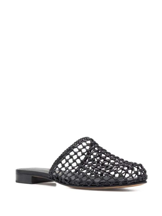  살바토레 페라가모 뮬/슬리퍼 페라가모 우븐 디자인 가죽 뮬 블랙 - SALVATORE FERRAGAMO