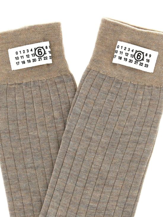  MM6 메종마르지엘라 양말 Mm6 메종 마르지엘라 울  베이지 - MM6 MAISON MARGIELA