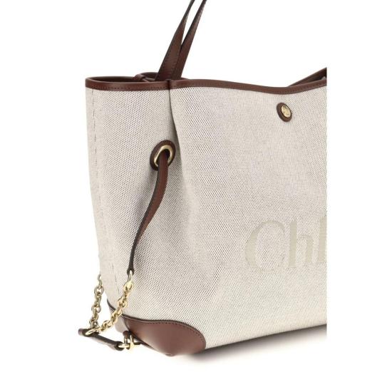 26FW 끌로에 토트백 끌로 코튼 숄더백 베이지 - CHLOE