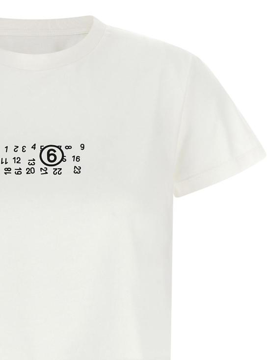  MM6 메종마르지엘라 반팔 티셔츠 Mm6 메종 마르지엘라 코튼 티셔츠 화이트 - MM6 MAISON MARGIELA