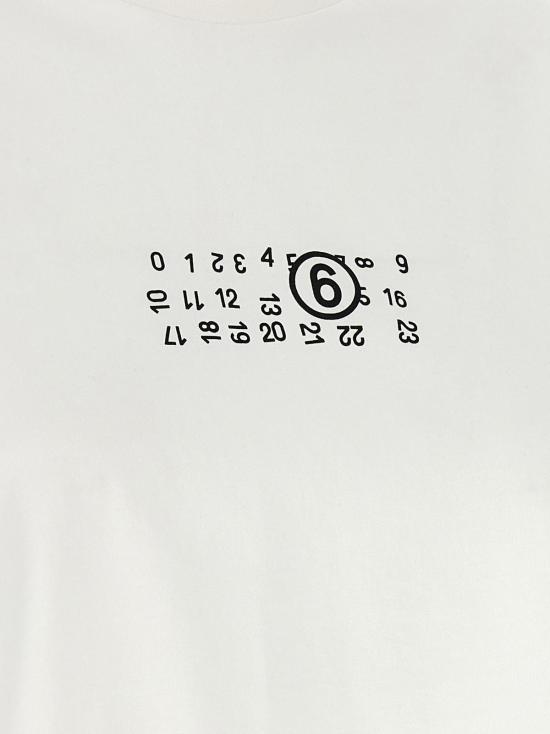  MM6 메종마르지엘라 반팔 티셔츠 Mm6 메종 마르지엘라 코튼 티셔츠 화이트 - MM6 MAISON MARGIELA