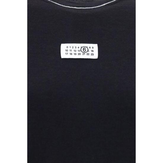  MM6 메종마르지엘라 긴팔 티셔츠 Mm6 메종 마르지엘라 울 블렌드 티셔츠 블랙 - MM6 MAISON MARGIELA