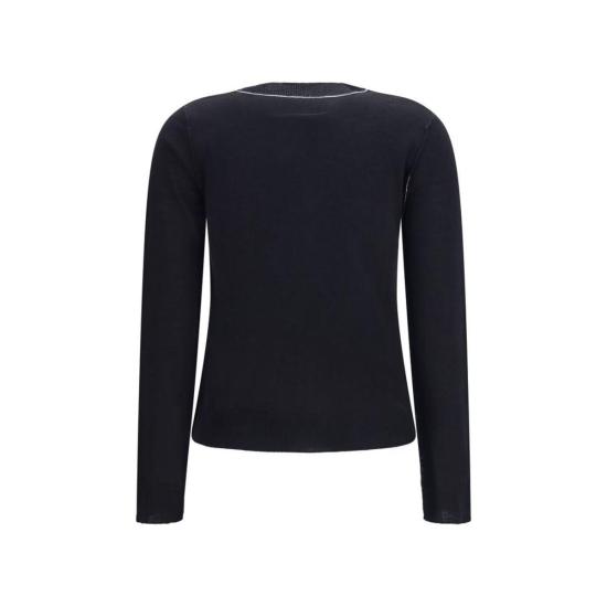  MM6 메종마르지엘라 긴팔 티셔츠 Mm6 메종 마르지엘라 울 블렌드 티셔츠 블랙 - MM6 MAISON MARGIELA