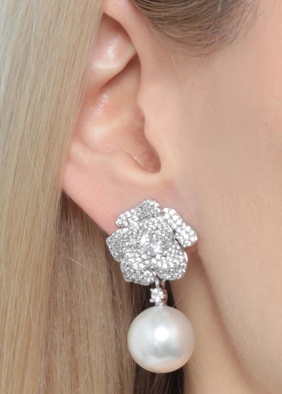 26FW 셀프 포트레이트 이어링 PF26612ESL MINI CRYSTAL FLOWERSILVER - SELF PORTRAIT