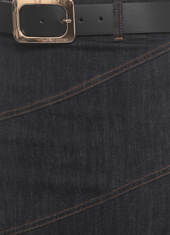 26FW 셀프 포트레이트 미디 스커트 PF26810MSKBL BLUE DENIM BELTEDBLUE - SELF PORTRAIT