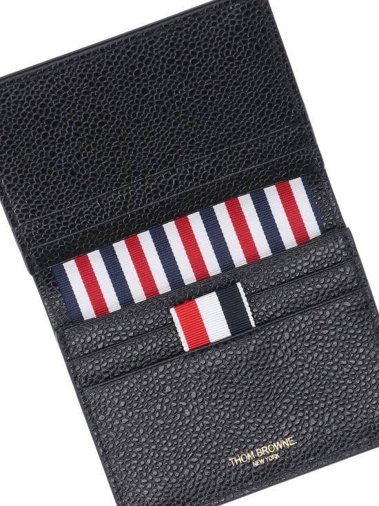 26SS 톰브라운 페블 그레인 더블 카드 홀더 MAW021L 00198 Black - THOM BROWNE