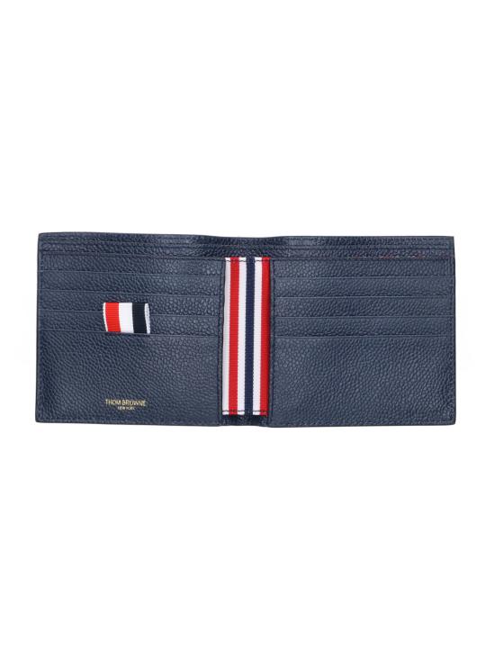 26SS 톰브라운 페블 그레인 레더 빌 폴드 지갑 MAW023A 00198 415 Blue - THOM BROWNE