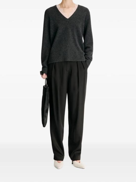 26FW 루루 드 세종 긴팔 티셔츠 LEYLACHARCOALIVORY Gray - LOULOU DE SAISON