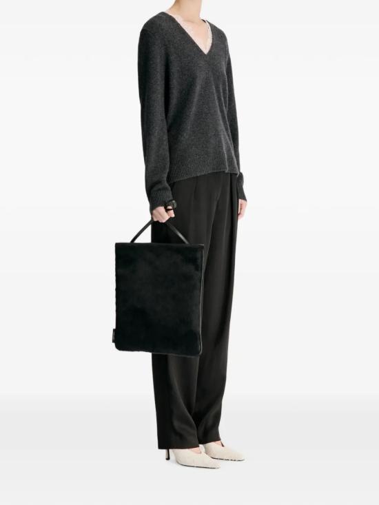 26FW 루루 드 세종 긴팔 티셔츠 LEYLACHARCOALIVORY Gray - LOULOU DE SAISON
