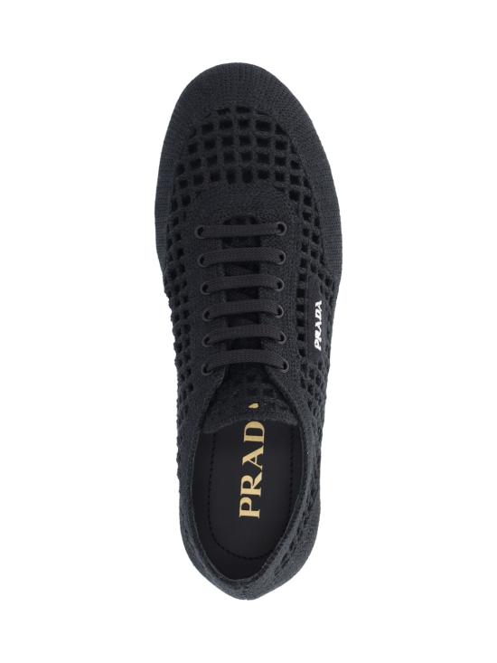 26SS 프라다 컬랩스 크로쉐 레이스드 스니커즈 1E360O 005 2F46 F0002 BLACK - PRADA