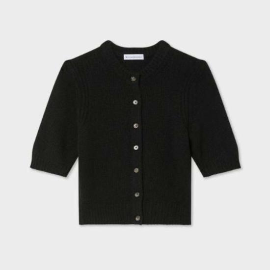  화이트 워렌 가디건 화이트 + 워렌 캐시미어 엘보 슬리브  블랙 - WHITE + WARREN