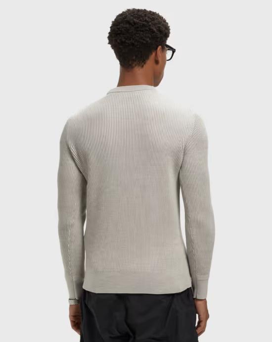  스톤 아일랜드 리브드 니트 로고 패치 스웨터 L2S155100053 S00C2V0M95 GREY - STONE ISLAND