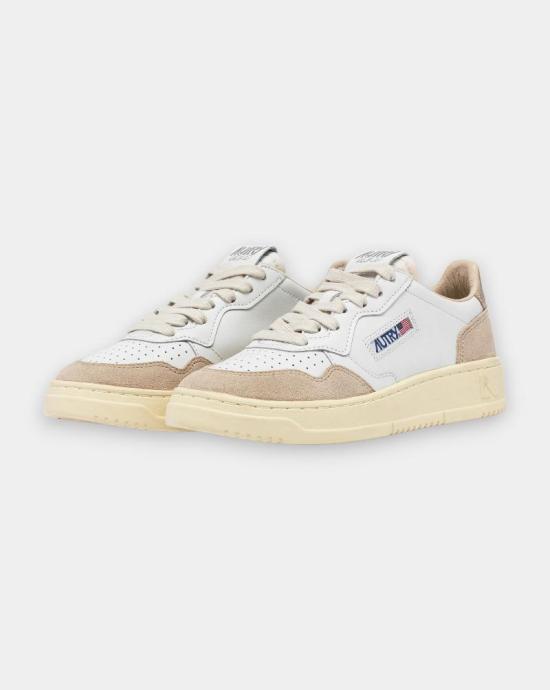 26FW 오트리 메달리스트 로우 레더 스니커즈 AULW LS75 WHT GOLD WHITE GOLD - AUTRY