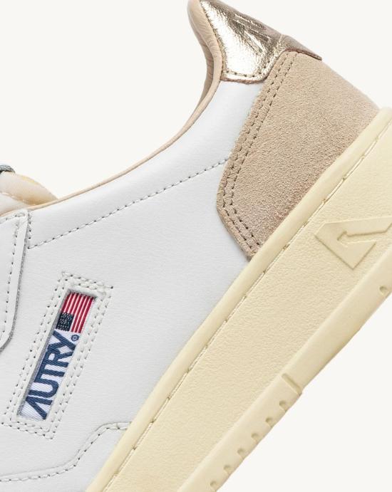 26FW 오트리 메달리스트 로우 레더 스니커즈 AULW LS75 WHT GOLD WHITE GOLD - AUTRY