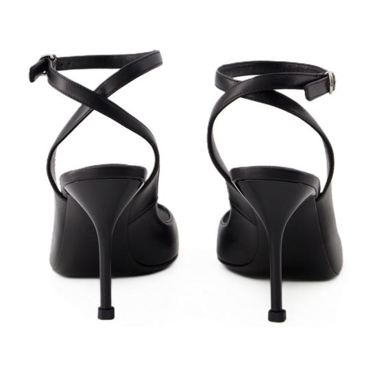  알렉산더 맥퀸 힐/펌프스 펑크 가죽  블랙/실버 - ALEXANDER MCQUEEN