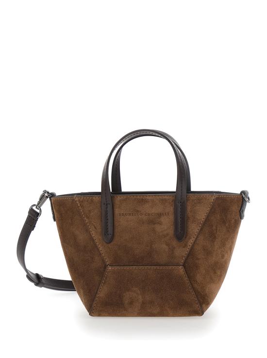 26FW 브루넬로 쿠치넬리 스웨이드 BC Duo 미니 백 MBDLD2675C9773 Brown