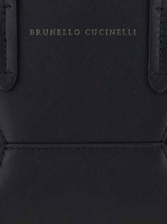 26FW 브루넬로 쿠치넬리 카프스킨 BC Duo 미니 백 모닐레 장식 MBXAD2675C101 Black - BRUNELLO CUCINELLI