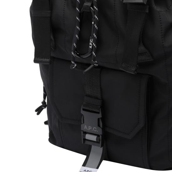 26FW 아페쎄 로고 프린트 버클 플랩 백팩 PAAGE H62631 LZZ Black - A.P.C.