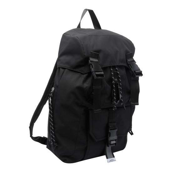 26FW 아페쎄 로고 프린트 버클 플랩 백팩 PAAGE H62631 LZZ Black - A.P.C.