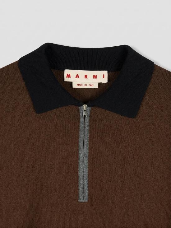 26FW 마르니 폴로 티셔츠 POMG0096Q0UFX331 MXM53 SADELLE BROWN - MARNI