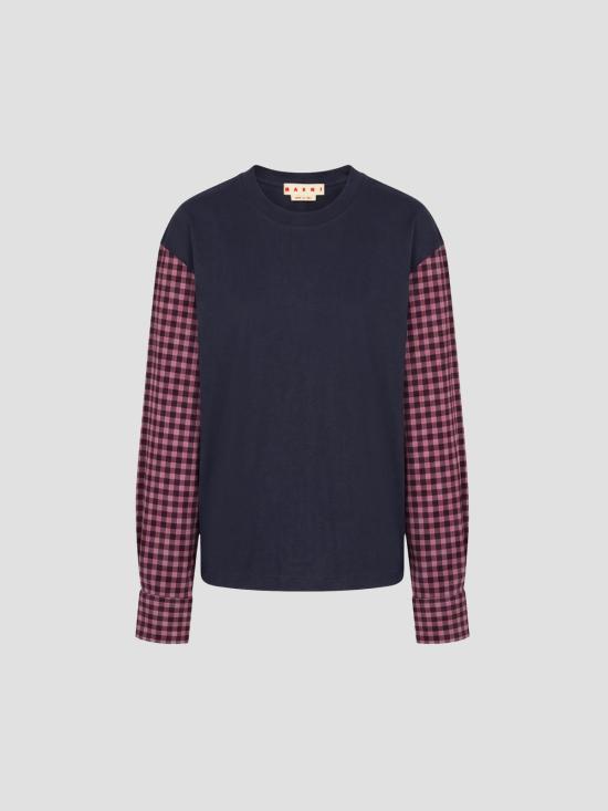26FW 마르니 긴팔 티셔츠 THJE0408QSUTCZ57 00B99 BLUBLACK