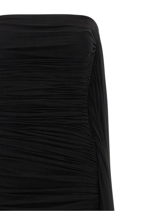 26FW 알렉산더 왕 숏 원피스 비대칭 드레이핑 드레스 블랙 - ALEXANDER WANG