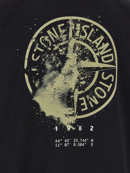 26FW 스톤 아일랜드 긴팔 티셔츠 프린트 스웨트셔츠 블랙 - STONE ISLAND