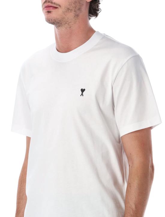 26FW 아미 스몰 하트 로고 라이트 코튼 저지 티셔츠 HTS346724 100 Bianco - AMI