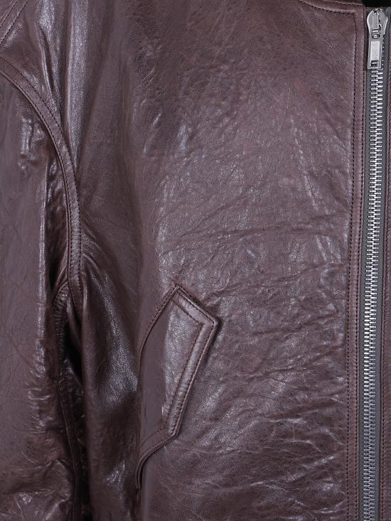 26FW 릭 오웬스 가죽 자켓 RU02F4792 LBE 84 GREASE - RICK OWENS