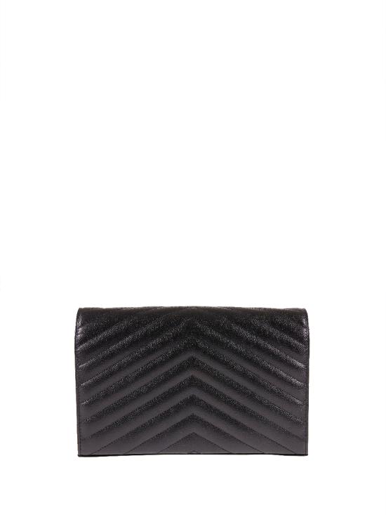26FW 생로랑 레더 카산드라 체인 월렛 377828 BOW01 1000 NERO - SAINT LAURENT