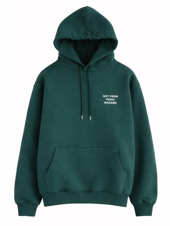  드롤드무슈 후드 티셔츠 HO162 CO127DARKGREEN