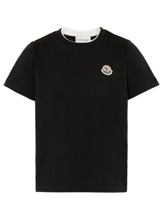 26FW [키즈] 몽클레어 티셔츠 L29548C00008 89AFV 999 BLACK