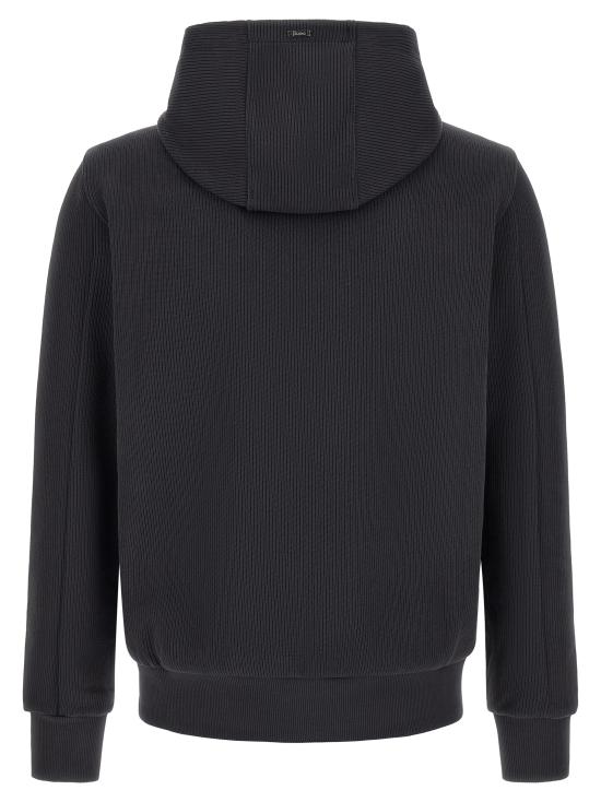 26FW 에르노 니트 이펙트 인터록 & 포넨테 트래블 나일론 후드 집업 JC00021UR560209200 Blue - HERNO