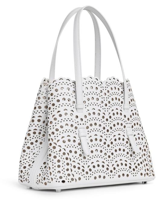 26FW 알라이아 비엔 웨이브 럭스 카프스킨 미나 25 백 AA1S06725I251 020 BLANC CASSE - ALAIA