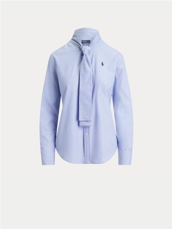 26FW 랄프 로렌 블라우스 카미시아 콘 라치 술 콜로 블루 - RALPH LAUREN