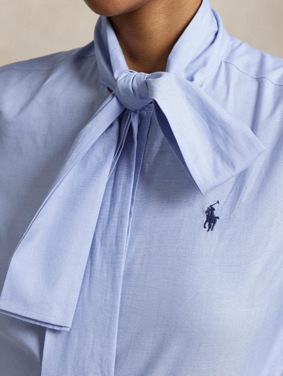 26FW 랄프 로렌 블라우스 카미시아 콘 라치 술 콜로 블루 - RALPH LAUREN