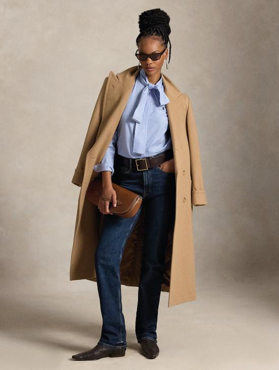 26FW 랄프 로렌 블라우스 카미시아 콘 라치 술 콜로 블루 - RALPH LAUREN