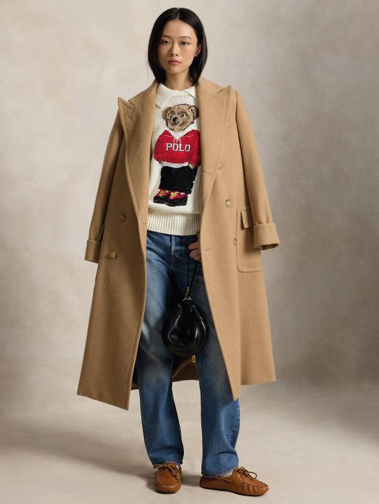26FW 랄프 로렌 스웨터 Maglione In Misto Lino e Cotone con 폴로 베어 비앙코 - RALPH LAUREN