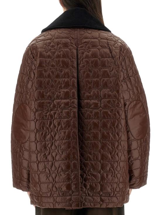  가니 퀼티드 콘트라스트 칼라 자켓 W0397 979 Brown - GANNI