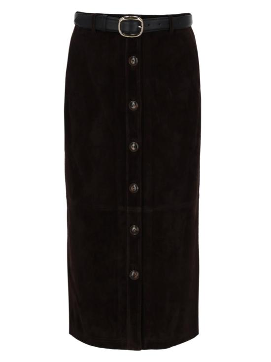 26SS 셀프 포트레이트 롱 스커트 RS26 091MSK BR BROWN