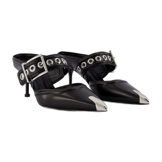  알렉산더 맥퀸 샌들 오버사이즈  블랙/실버 - ALEXANDER MCQUEEN