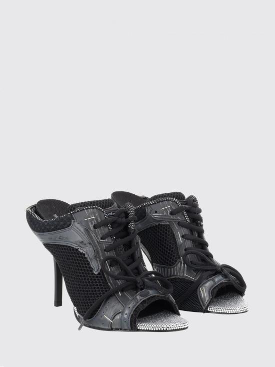 26SS 발렌시아가 스테이플러 샌들 힐 853765WSPLH 1000 Black - BALENCIAGA