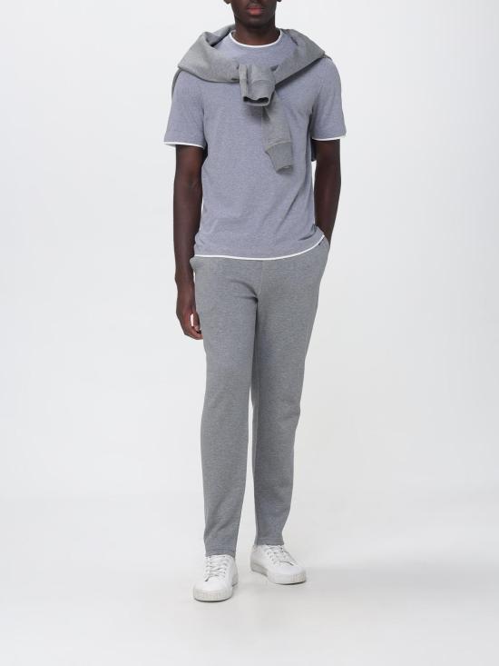 26FW 브루넬로 쿠치넬리 자수 로고 티셔츠 M0B137427 CY918 Grey - BRUNELLO CUCINELLI
