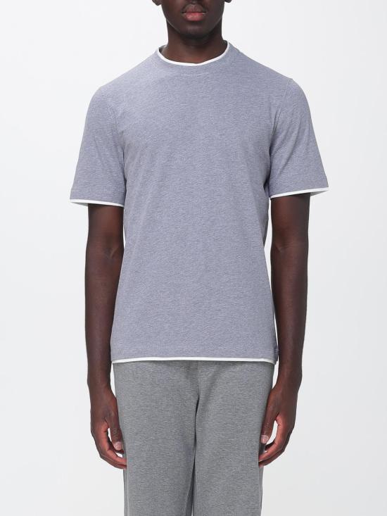 26FW 브루넬로 쿠치넬리 자수 로고 티셔츠 M0B137427 CY918 Grey