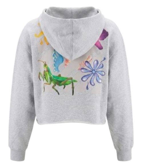 26SS 오프화이트 후드 티셔츠 OWBB06BS26FLE0010509 GREY MELANGE - OFF WHITE