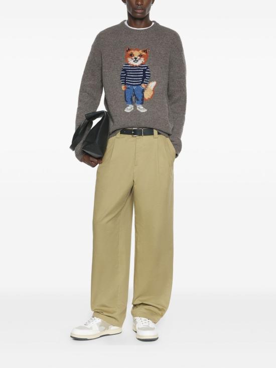25FW 메종키츠네 드레스드 폭스 인타르시아 울 스웨터 PM00806KH0002H170 GREY - MAISON KITSUNE