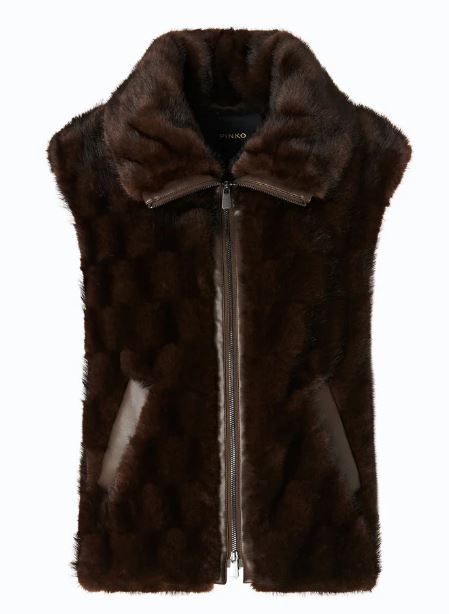 26FW 핑코 무스탕 106939GLOSSINIAA3C5M11 MARRONE